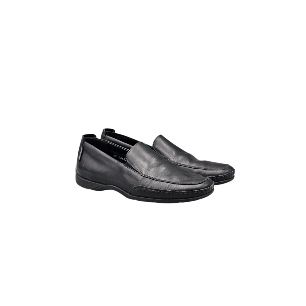 Mephisto Men's Size 8.5 US Edlef Cool-Air Black Leather Slip On Loafers Shoes